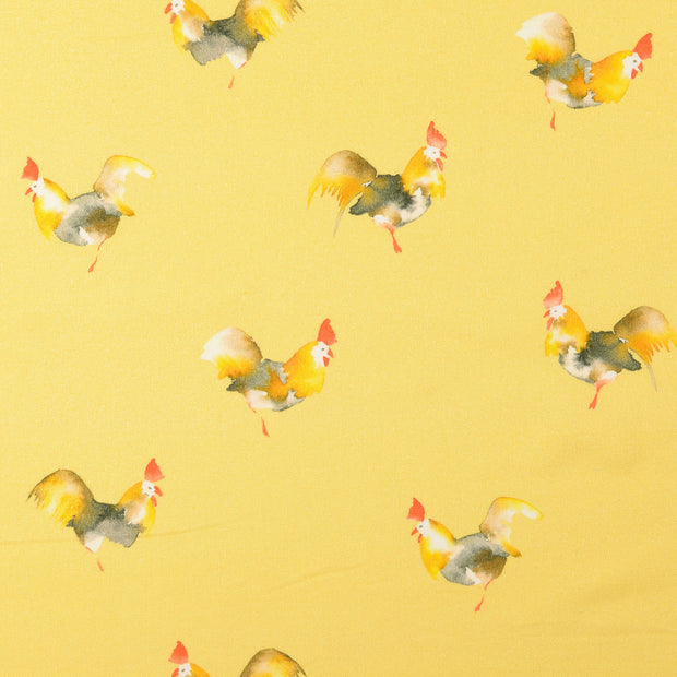 Cretonne tissu animaux Jaune