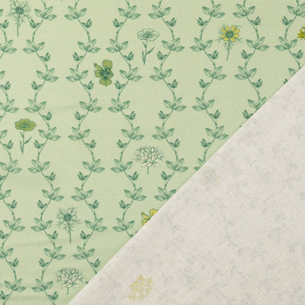 Cretonne tissu Menthe foncée imprimé numérique 