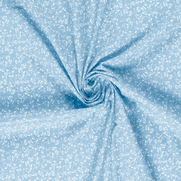 Popeline de Coton tissu Bleu bébé imprimé numérique 