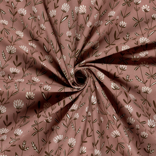 Cotton Poplin fabric Light Mauve printed 