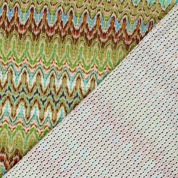 Plissé fabric Stripes digital printed 