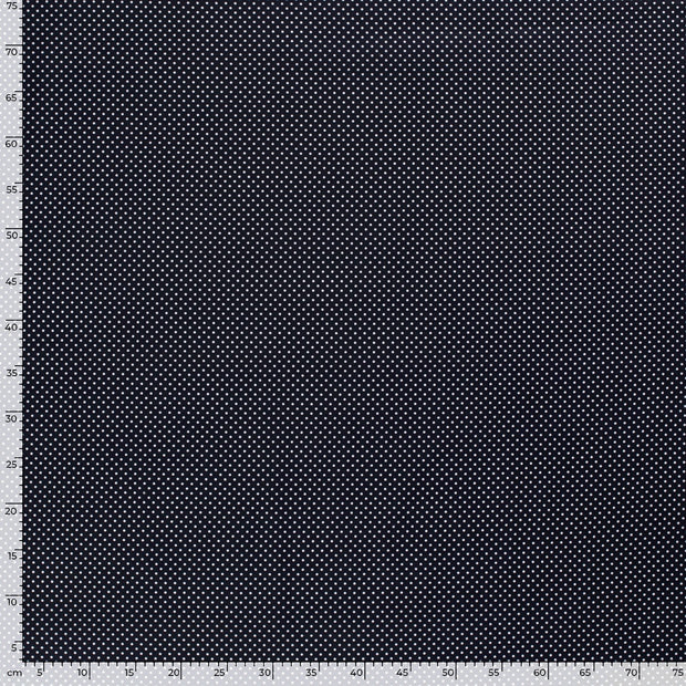 Cotton Poplin fabric Dots Navy
