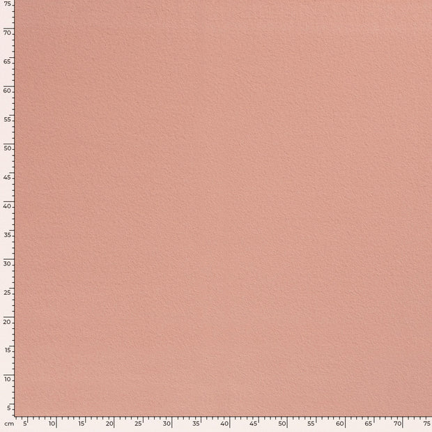 Cotton Fleece fabric Unicolour Coral