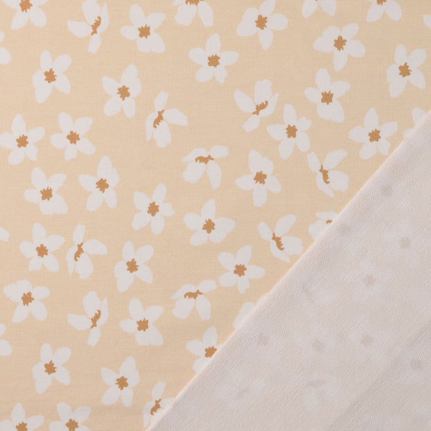French Terry fabric Beige printed 