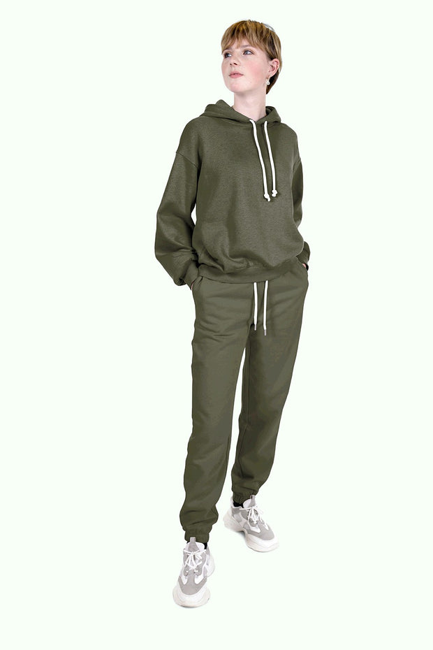 Jogging fabric Unicolour Khaki Green