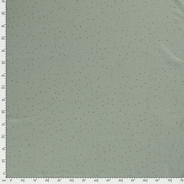 Double gaze tissu pois Menthe foncée