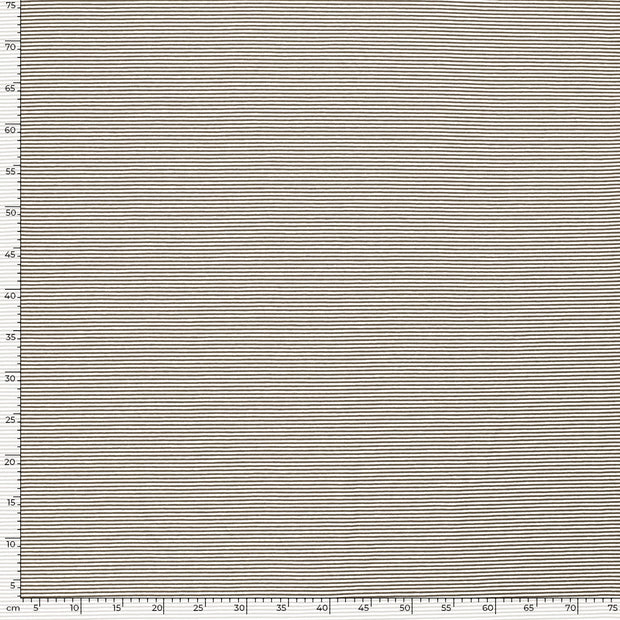 Jersey de Coton Fil Teint tissu rayures Marron taupe