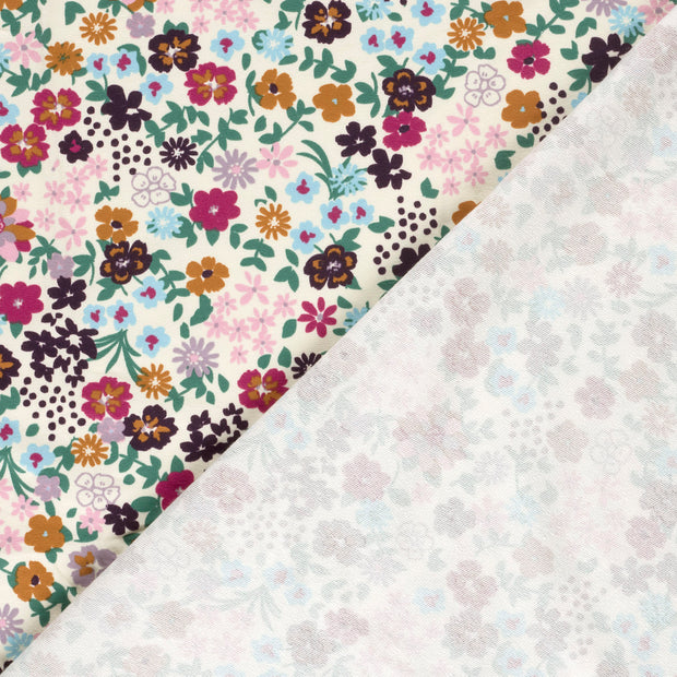 French Terry tissu fleurs imprimé numérique 