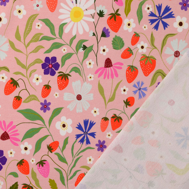French Terry fabric Pink printed 