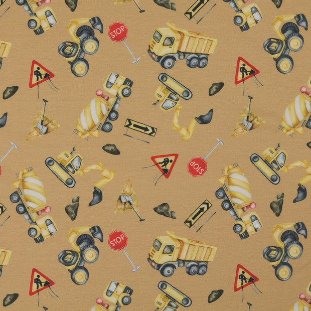 Cotton Jersey fabric Construction Beige