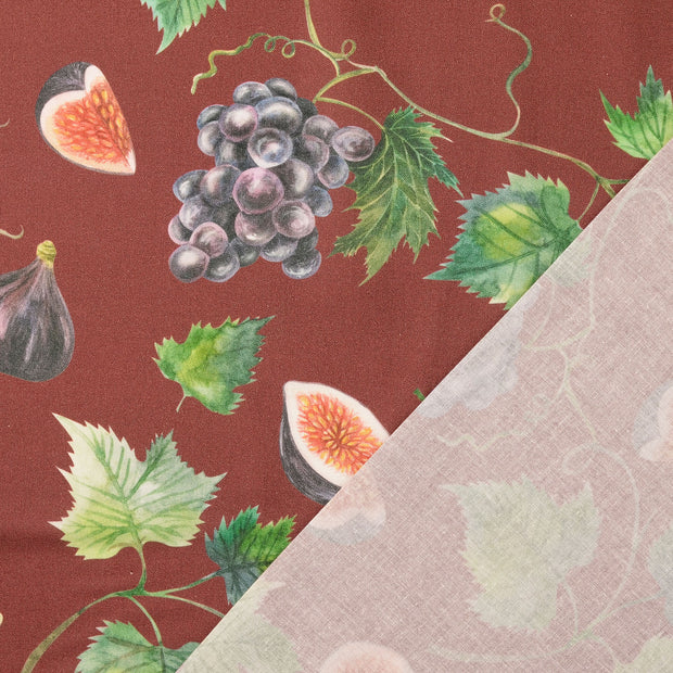 Cretonne tissu Bordeaux imprimé numérique 