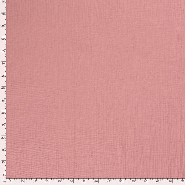 Triple Gaze tissu Unicolore Rose