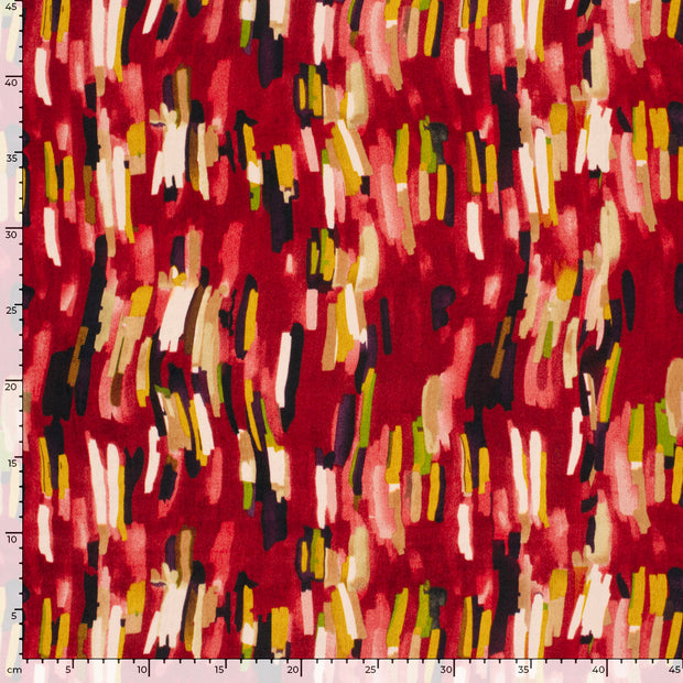 Satin Velvet tissu Abstrait Rouge Bordeaux