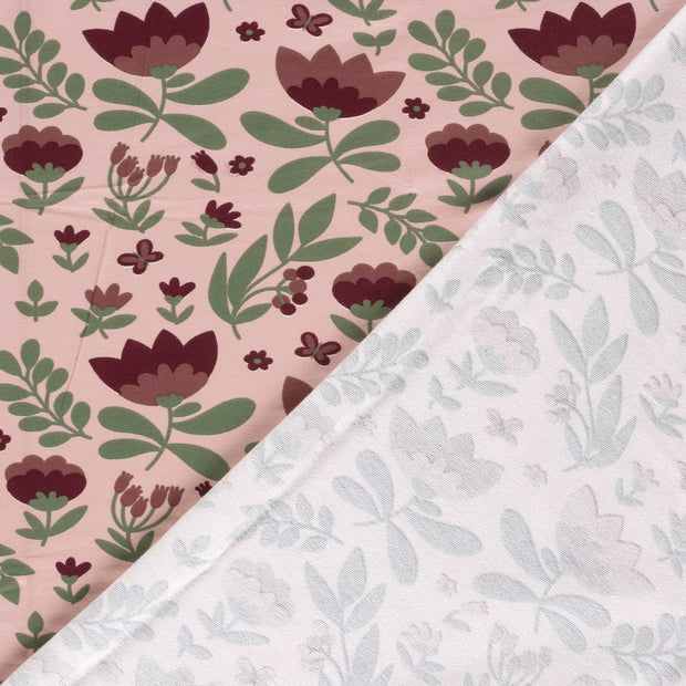 French Terry fabric Flowers digital printed 