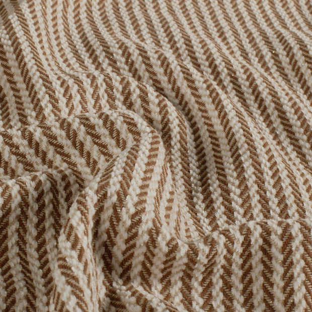 Jacquard tissu rayures Marron
