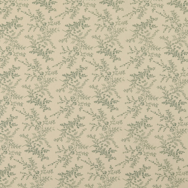 Cotton Poplin fabric Flowers Mint