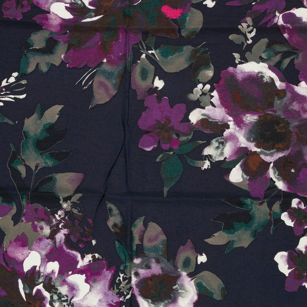 Viscose Nylon Crepe fabric Dark Indigo 
