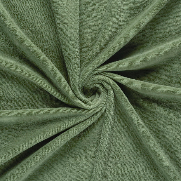 Polaire de Bambou tissu Vert Olive 