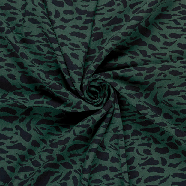 Sergé de Viscose tissu Bleu Canard imprimé 