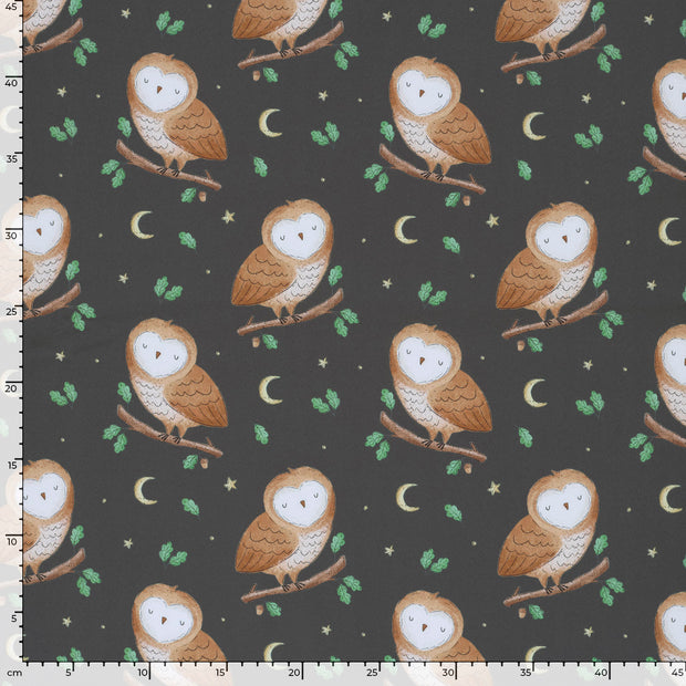 Softshell tissu chouettes Indigo