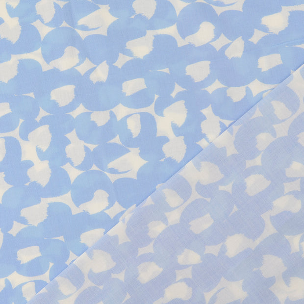 Voile tissu Bleu clair imprimé numérique 