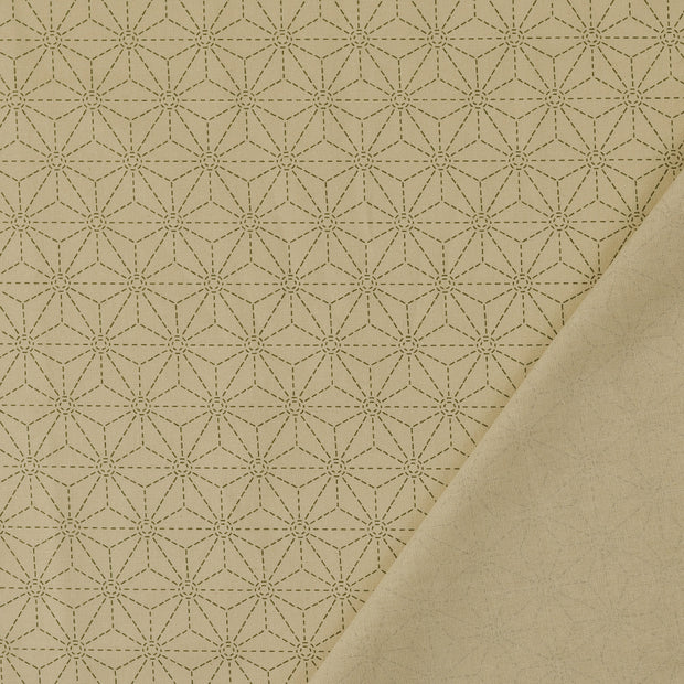 Cotton Poplin fabric Olive Green printed 