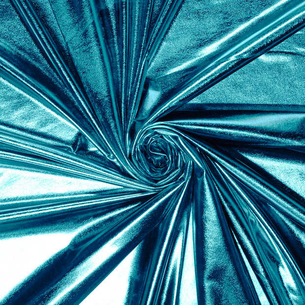 Lamé fabric Turquoise foiled 