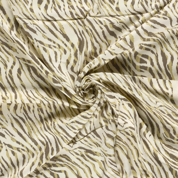 Viscose Satin tissu Gris taupe imprimé 