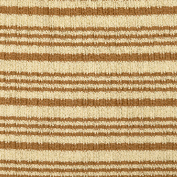 Heavy Knit fabric Stripes brown
