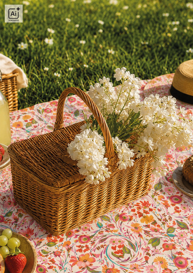 Panama tissu fleurs Beige