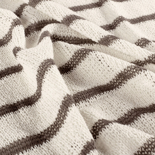 Jacquard fabrik Streifen Taupe Grau