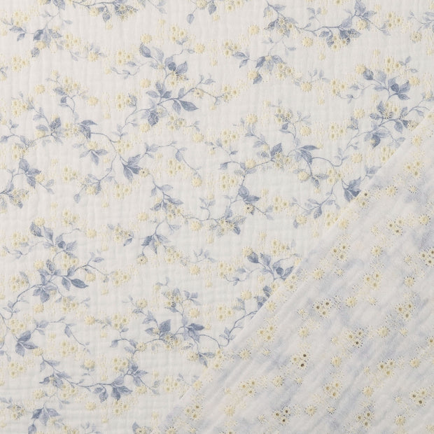 Cotton Poplin fabric embroidered 