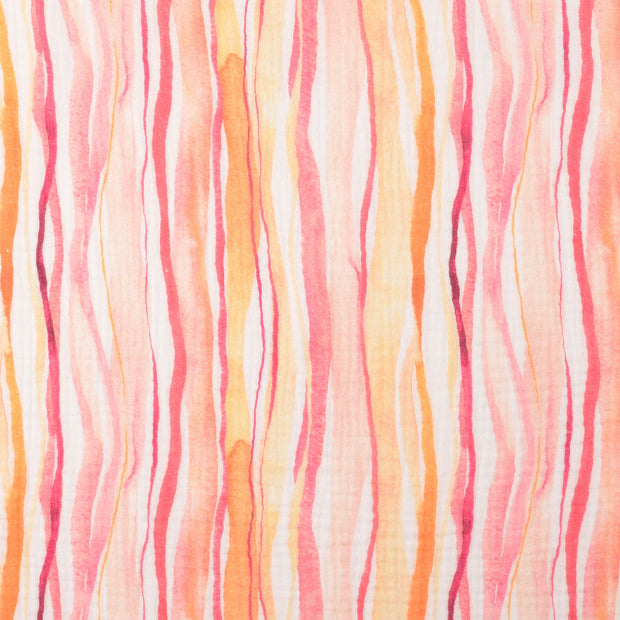 Muslin fabric Stripes Light Pink