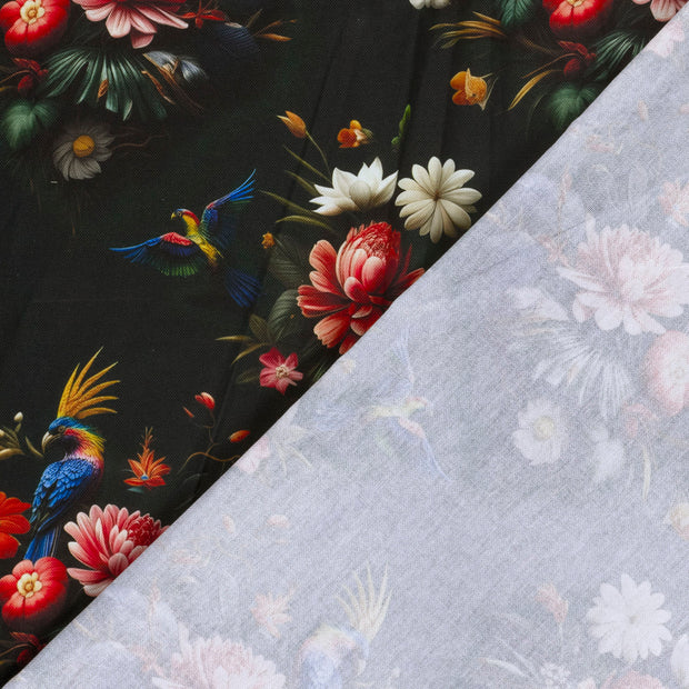 Panama fabric Flowers digital printed 
