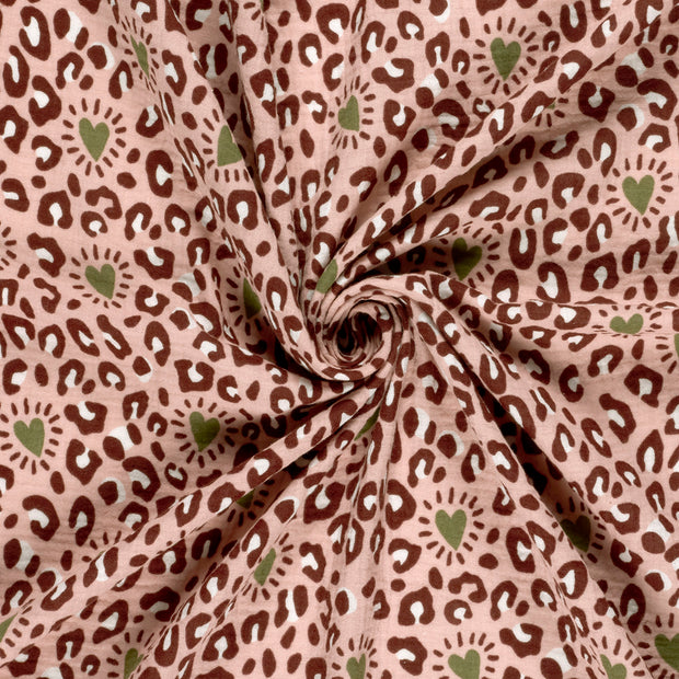Muslin fabric Light Pink printed 