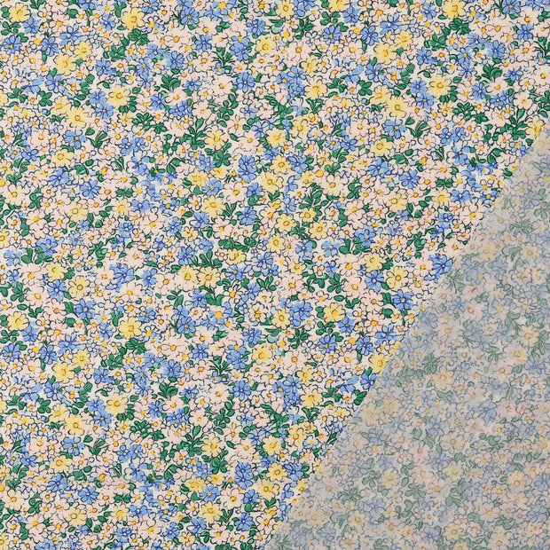 Voile tissu Bleu clair imprimé numérique 