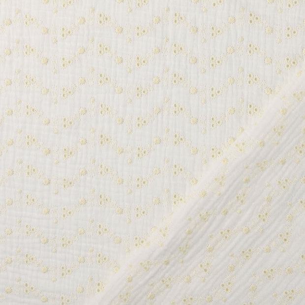 Popeline de Coton tissu brodé 