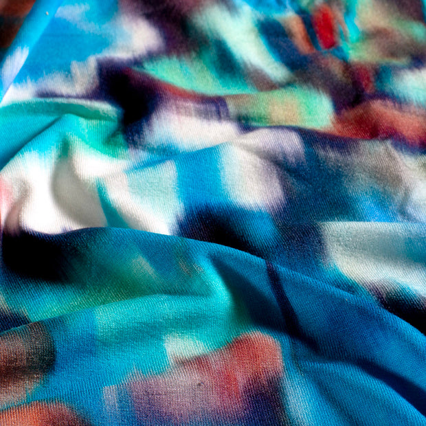 Viscose Jersey fabric Abstract Aqua