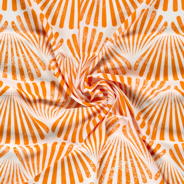 Bamboo Poplin fabric Orange printed 