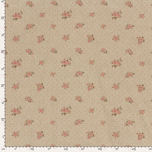 Aspect Lin tissu roses Rose