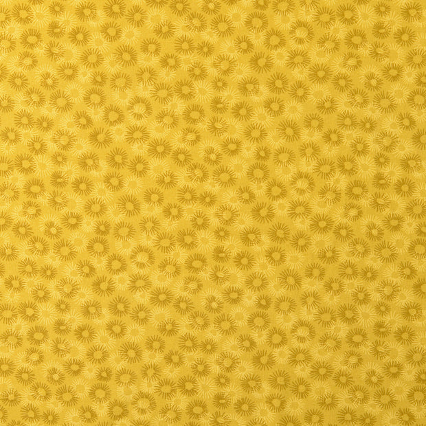 Popeline de Coton tissu fleurs Jaune