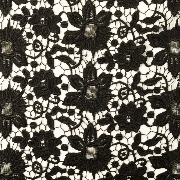 dentelle tissu fleurs noir