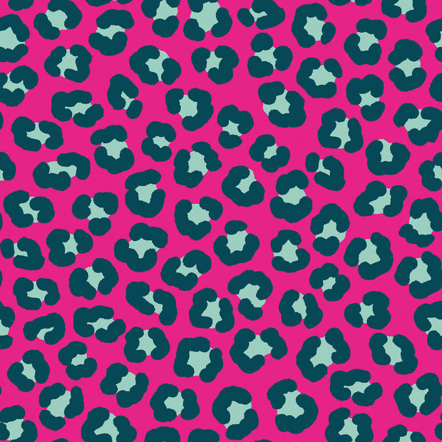 Aqua Protect (waterproof) fabric Leopards Fuchsia
