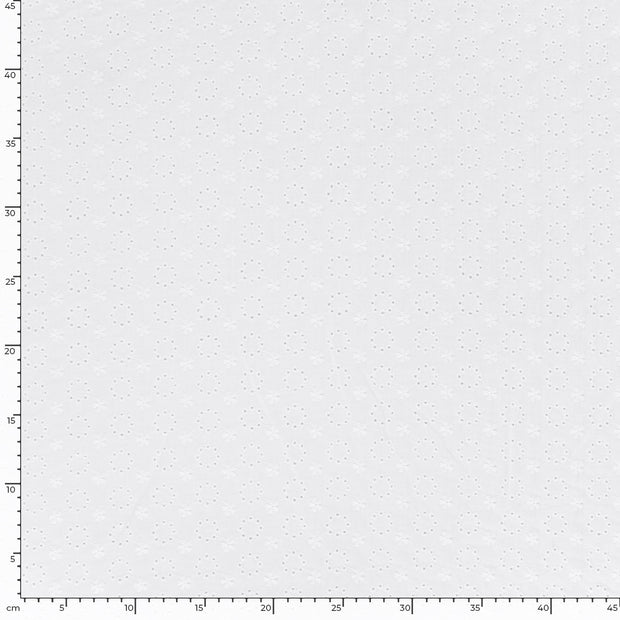 Cotton Poplin fabric Flowers White