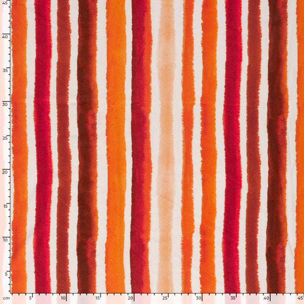 Jersey de Viscose tissu rayures Rouge