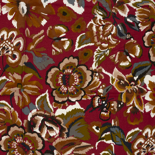 Viscose Nylon Crepe fabrik Bordeauxrot 