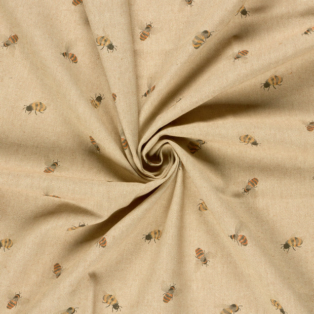 Linen Look fabric Beige digital printed 
