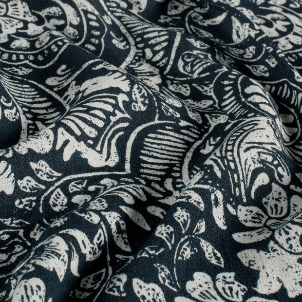 Borken Crepe fabric Abstract Navy