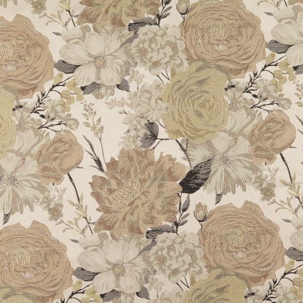 Jacquard fabrik Blumen beige