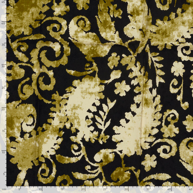 Sergé de Viscose tissu Abstrait Vert kaki